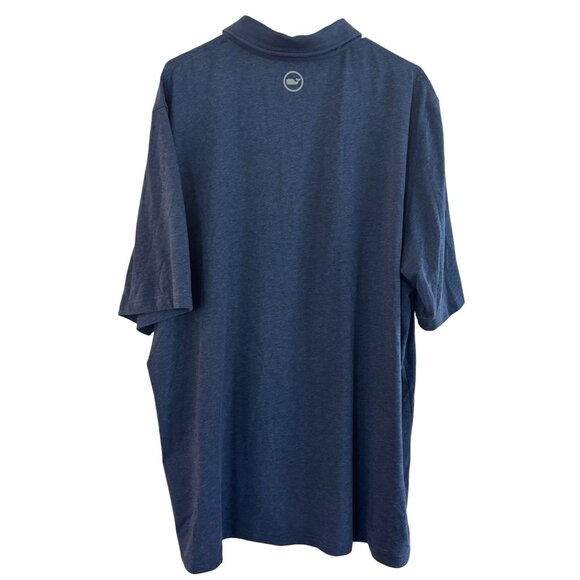 Jim Nantz By Vineyard Vines 2XL Mens Polo Shirt Blue Pima Cotton Polyester & Spa - Picture 2 of 4
